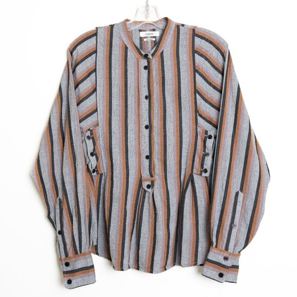 Isabel Marant Étoile Blouse Striped Button Down Shirt Boho FR 36 - Picture 2 of 16
